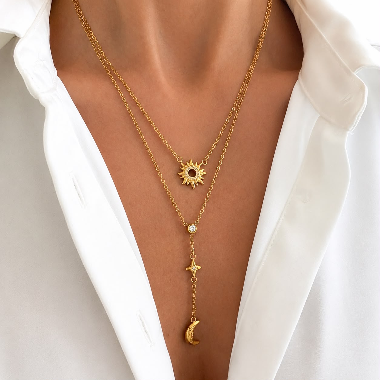 Day & Night Layered Y Necklace