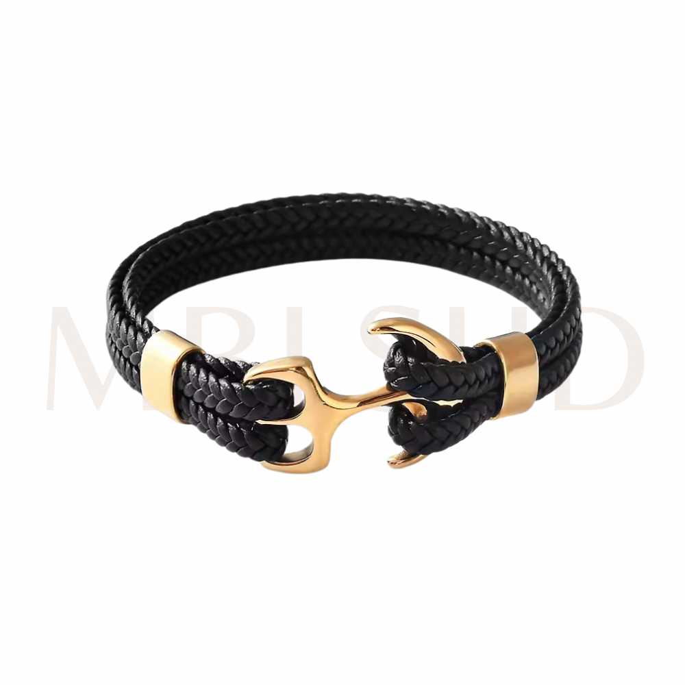 Titan Black & Gold Anchor Bracelet