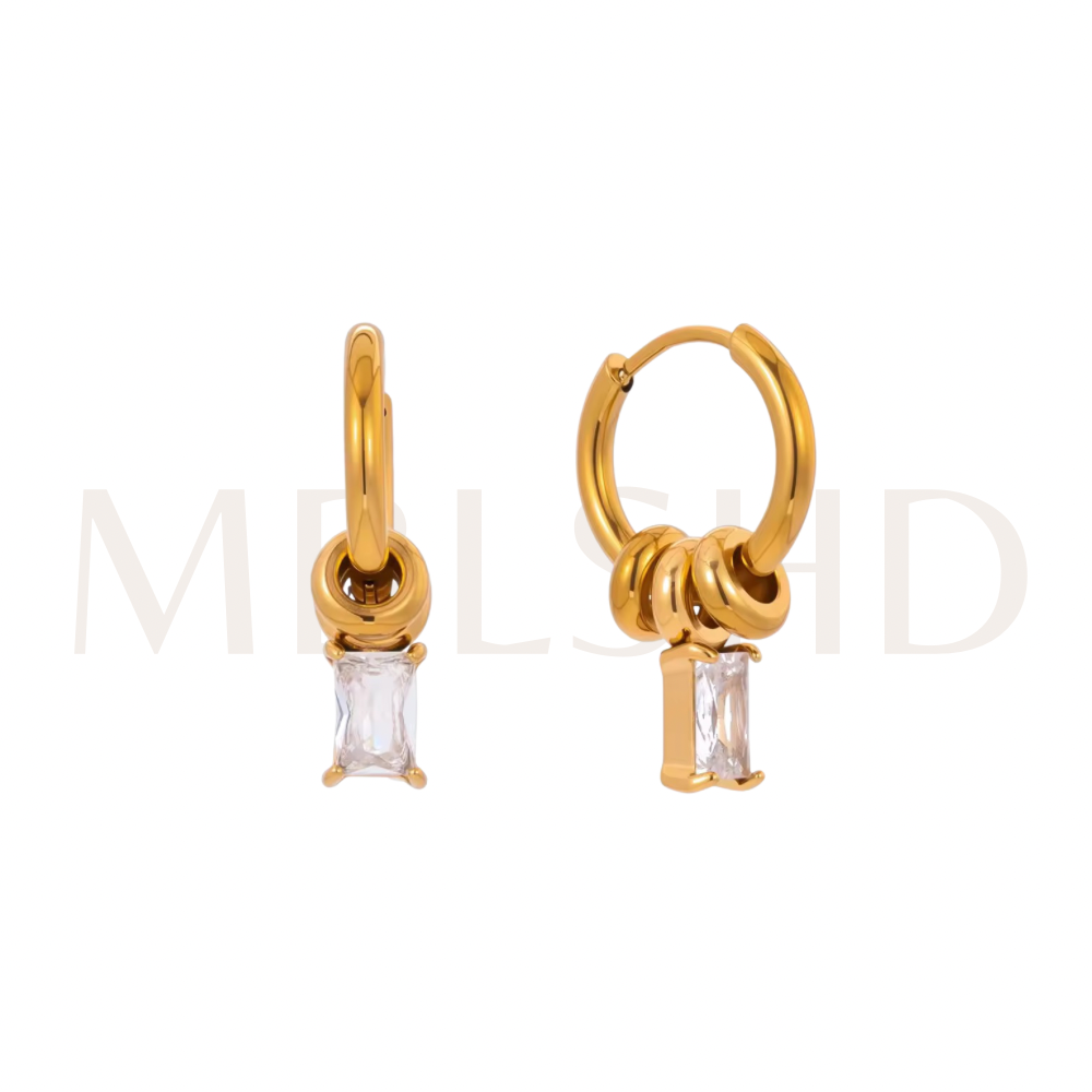Muse Gem Hoops – White