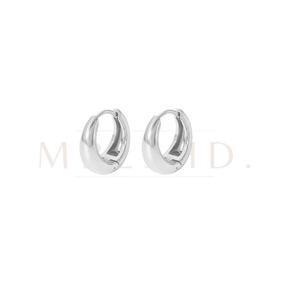 Silver Dome Huggie Earrings