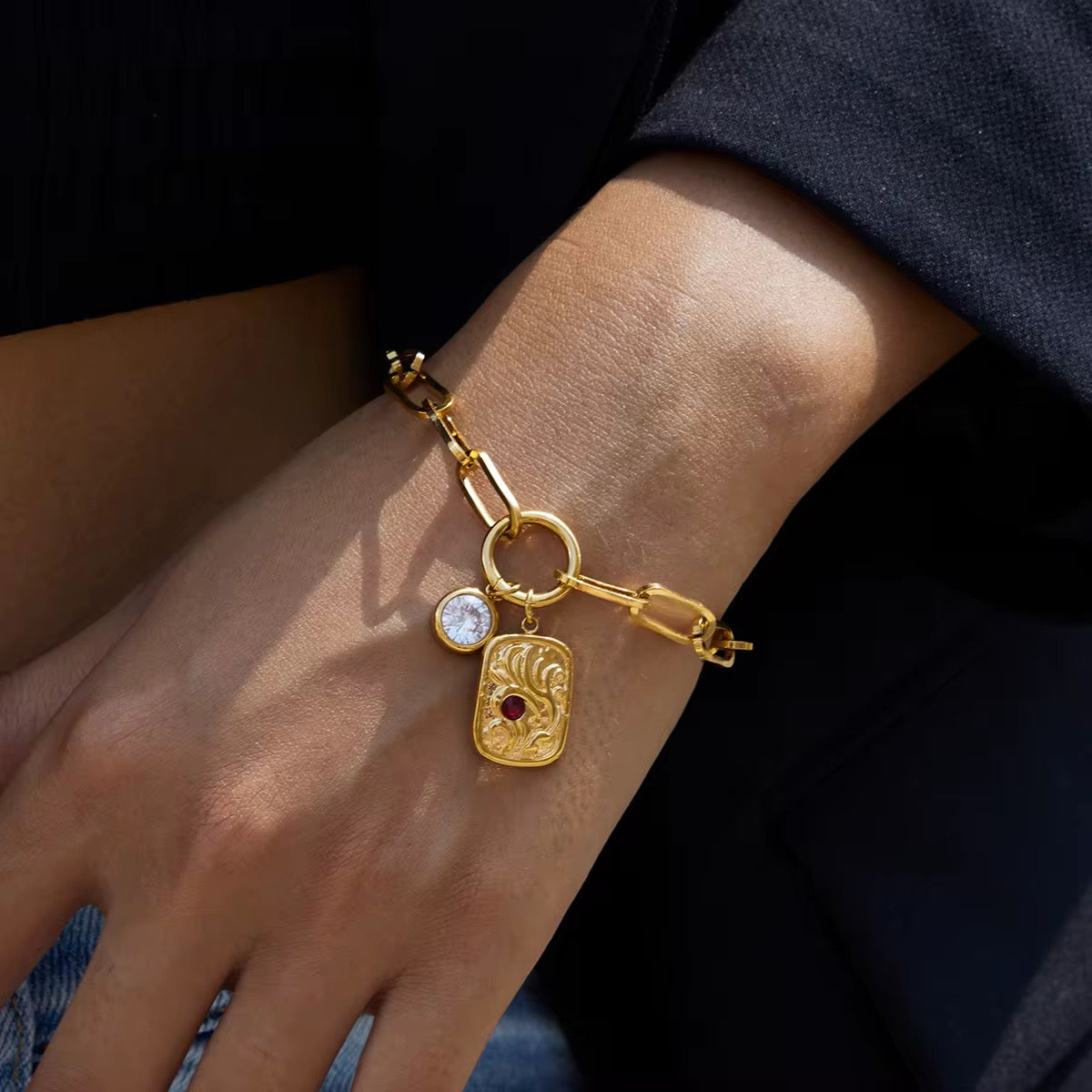 Crimson Charm Bracelet