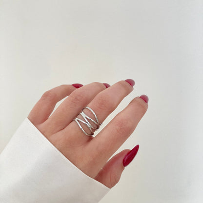 Five Band Silver Ring