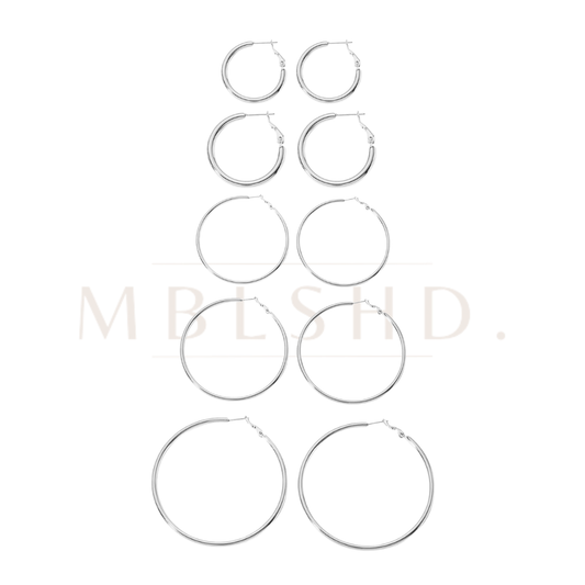Slim hoop Earring -SILVER -