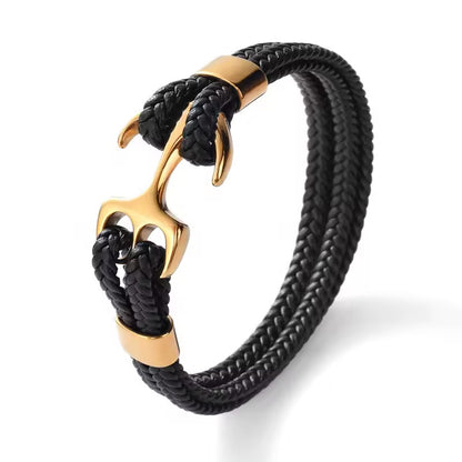 Titan Black & Gold Anchor Bracelet