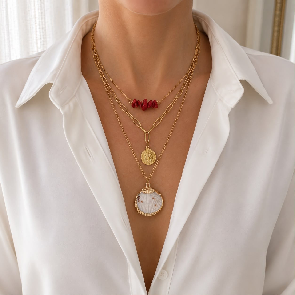 Coral Coast Layered Necklace