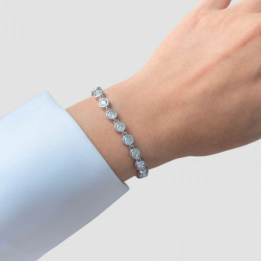 Silver Round Tennis Bracelet