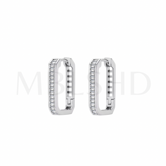 Rectangle Zircons Hoops