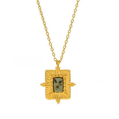 Green Rectangle Necklace