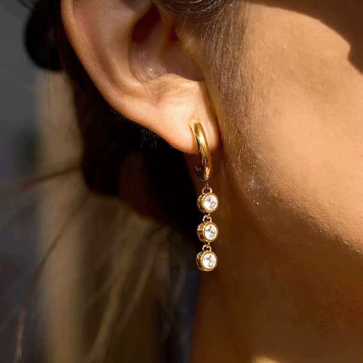 Golden Rain Hoop Earrings