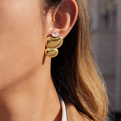 Puffy Heart Drop Earrings