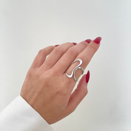 Irregular Hollow Silver Ring