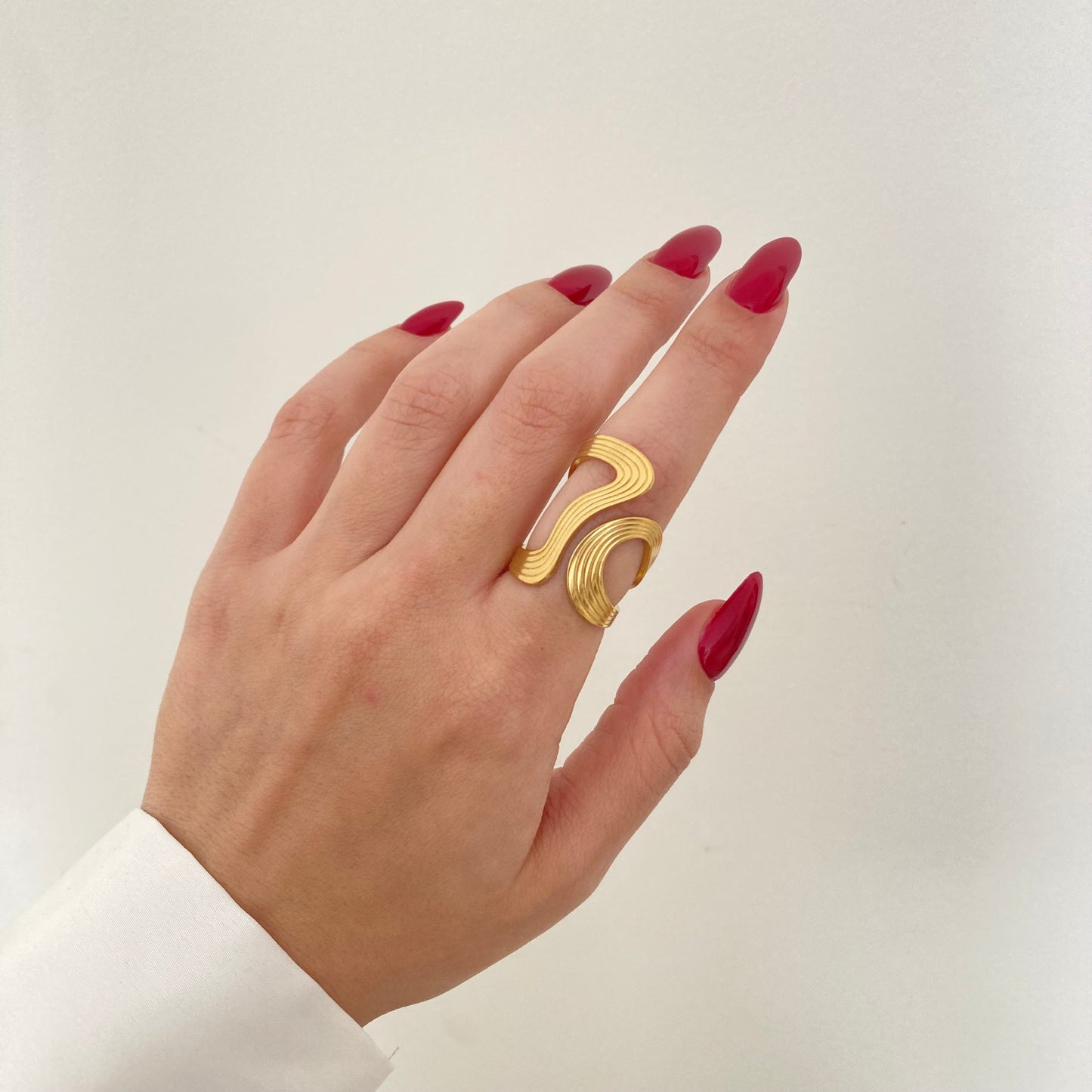 Irregular Ribbed Gold Ring