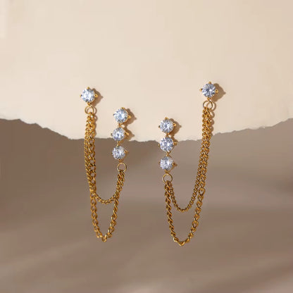 Twin Chain Glam Earrings