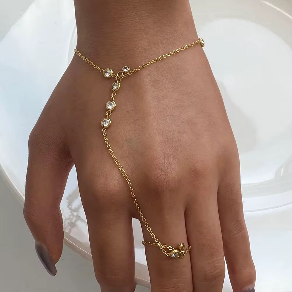 Zircon Tassels Handchain Bracelet