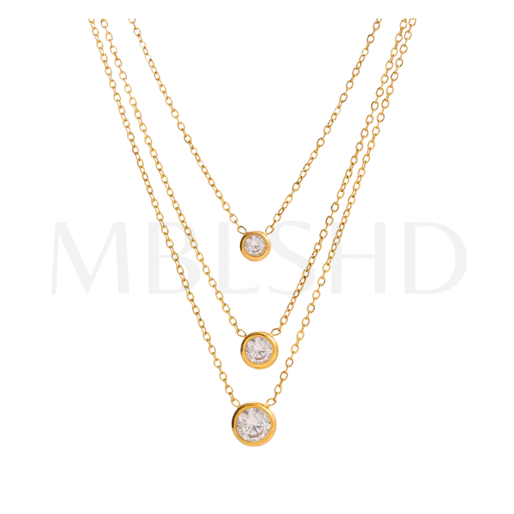 Triple Spark Layered Necklace