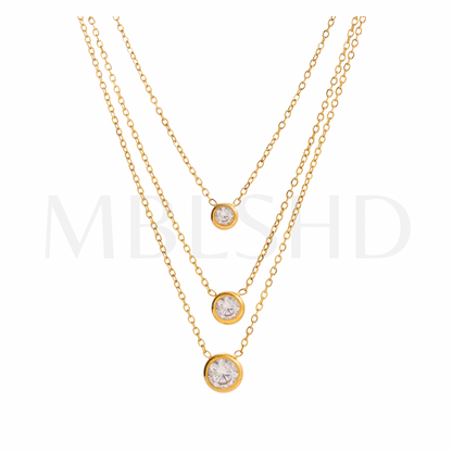Triple Spark Layered Necklace