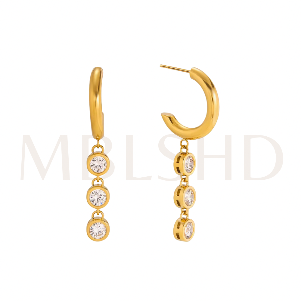 Golden Rain Hoop Earrings