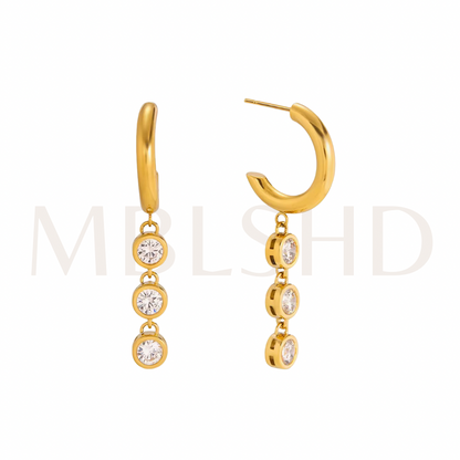 Golden Rain Hoop Earrings