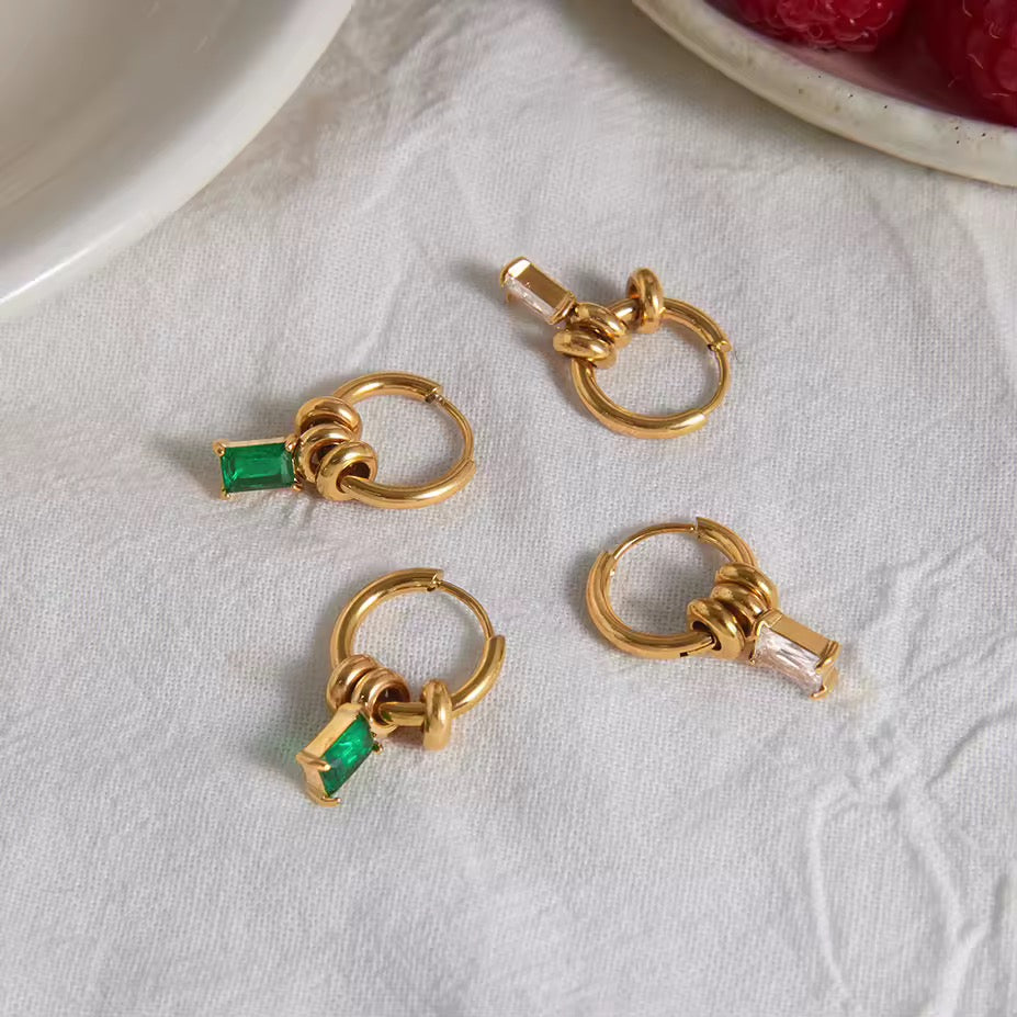 Muse Gem Hoops – Green