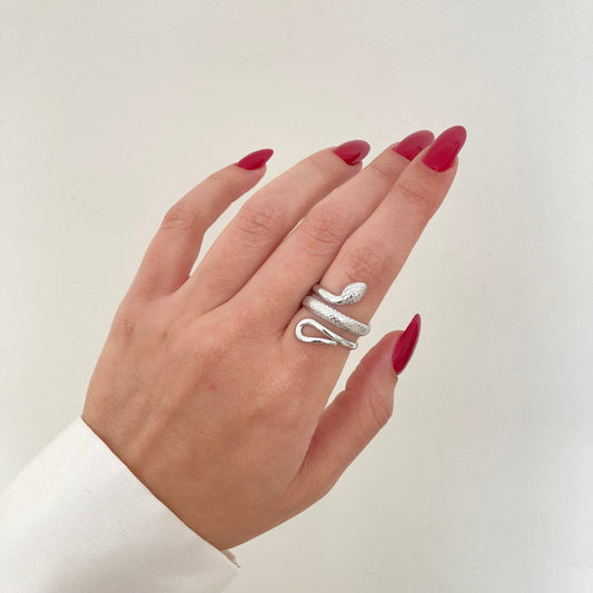 Snake layered Ring -Silver-