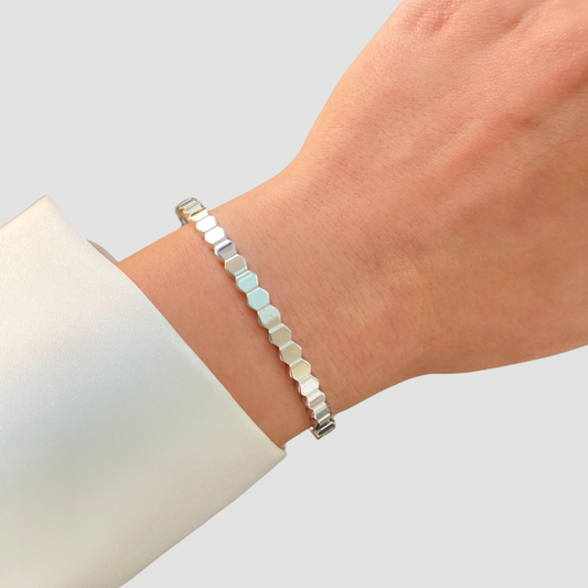 Hexagon Bangle -Silver-