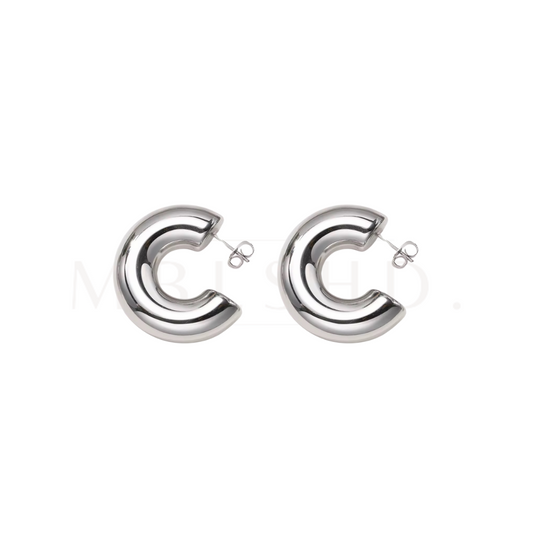 Bubbly Hoops -Silver-