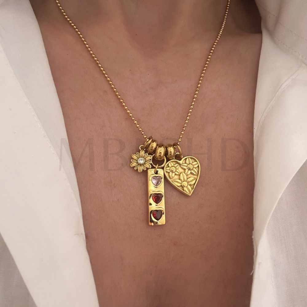 Golden Charm Trio Necklace