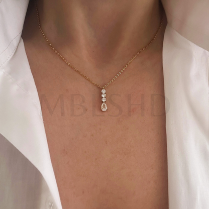 Crystal Drop Y Necklace