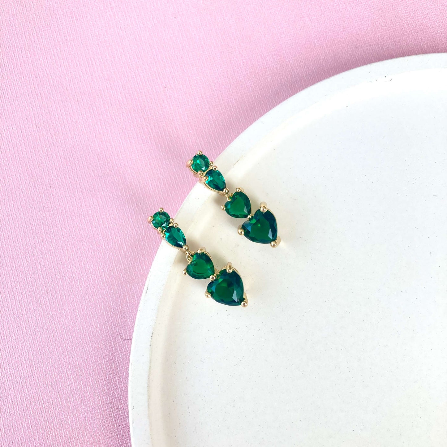 Heart Shaped Drop Earrings