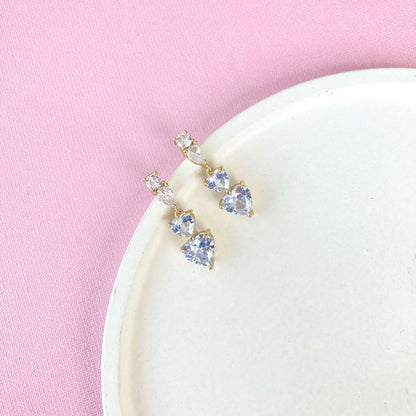 Heart Shaped Drop Earrings